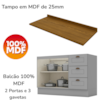 Cozinha Modulada 5 Pecas 280cm Americana Cinza Nature Henn