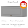 Cozinha Modulada 5 Pecas 280cm Americana Cinza Nature Henn