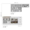 Cozinha Modulada 5 Pecas 280cm CE379 Americana Branco Nature Henn