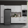 Cozinha Modulada 6 Pecas 190 cm MDF Branco Carvalho Tecno Mobili