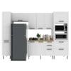 Cozinha Modulada 6 Pecas 190 cm MDF Branco Carvalho Tecno Mobili