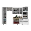 Cozinha Modulada 6 Pecas 190 cm MDF Branco Carvalho Tecno Mobili