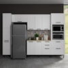 Cozinha Modulada 6 Pecas 190 cm MDF Branco Carvalho Tecno Mobili