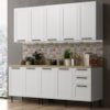 Cozinha Modulada 6 Pecas 200 cm MDF Branco Carvalho Tecno Mobili