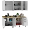 Cozinha Modulada 6 Pecas 200 cm MDF Branco Carvalho Tecno Mobili