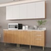Cozinha Modulada 6 Pecas 200 cm MDP Freijo Branco Marmore Branco Tecno Mobili