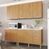 Cozinha Modulada 6 Pecas 200 cm MDP Freijo Marmore Branco Tecno Mobili
