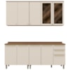 Cozinha Modulada 6 Pecas 200 cm Requinte Nature Areia Henn