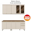 Cozinha Modulada 6 Pecas 200 cm Requinte Nature Areia Henn
