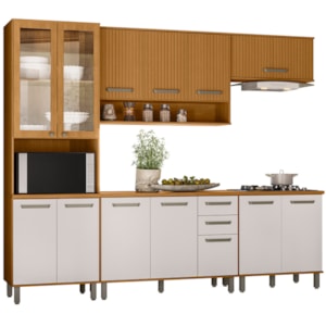 Cozinha Modulada 6 Peças 270 cm Cria PLN Freijo Ripado Off White