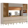 Cozinha Modulada 6 Pecas 310 cm MDF DP3102 Nogueira Nude Prime Demartez