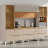 Cozinha Modulada 6 Pecas 310 cm MDF DP3102 Nogueira Nude Prime Demartez