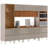 Cozinha Modulada 6 Pecas 310 cm Ripado DP3101 Nogueira Nude Prime Demartez