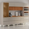 Cozinha Modulada 6 Pecas 310 cm Ripado DP3101 Nogueira Nude Prime Demartez