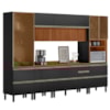 Cozinha Modulada 6 Pecas 310 cm Ripado DP3102 Nogueira Carbono Prime Demartez