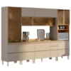 Cozinha Modulada 6 Pecas 310 cm Vidro DP3102 Nogueira Nude Prime Demartez