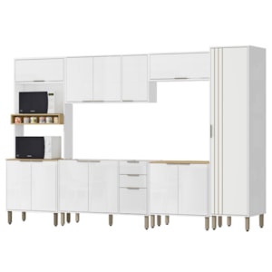 Cozinha Modulada 6 Pecas 319 cm MDP GLOR Branco Neve MXM