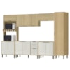 Cozinha Modulada 6 Pecas 319 cm MDP GLOR Castanho Off White MXM