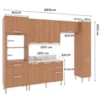 Cozinha Modulada 6 Pecas 320 cm MDP Freijo Marmore Branco Tecno Mobili