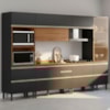 Cozinha Modulada 6 Pecas 330 cm MDF DP3301 Nogueira Carbono Prime Demartez