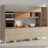 Cozinha Modulada 6 Pecas 330 cm MDF DP3301 Nogueira Nude Prime Demartez
