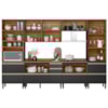 Cozinha Modulada 6 Pecas 330 cm MDF DP3302 Nogueira Carbono Prime Demartez