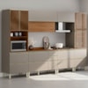 Cozinha Modulada 6 Pecas 330 cm MDF DP3302 Nogueira Nude Prime Demartez