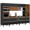 Cozinha Modulada 6 Pecas 330 cm Ripado DP3301 Nogueira Carbono Prime Demartez