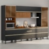 Cozinha Modulada 6 Pecas 330 cm Ripado DP3302 Nogueira Carbono Prime Demartez