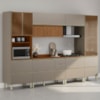 Cozinha Modulada 6 Pecas 330 cm Ripado DP3302 Nogueira Nude Prime Demartez
