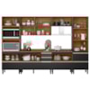 Cozinha Modulada 6 Pecas 330 cm Vidro DP3301 Nogueira Carbono Prime Demartez