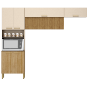 Cozinha Modulada 6 portas 2972 Freijo Vanilla Ripado KTP