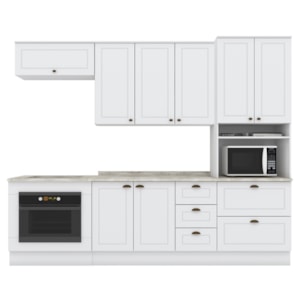 Cozinha Modulada 7 Pecas 272 cm CE790 Americana Branco Calcare Henn
