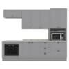 Cozinha Modulada 7 Pecas 272 cm CE790 Americana Cinza Calcare Henn
