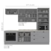 Cozinha Modulada 7 Pecas 272 cm CE790 Americana Cinza Calcare Henn