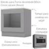 Cozinha Modulada 7 Pecas 272 cm CE790 Americana Cinza Calcare Henn