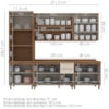 Cozinha Modulada 7 Pecas 272 cm Requinte Nature Areia Henn