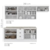 Cozinha Modulada 7 Pecas 280 cm CE791 Americana Branco Calcare Henn