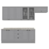 Cozinha Modulada 7 Pecas 280 cm CE791 Americana Cinza Calcare Henn