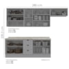 Cozinha Modulada 7 Pecas 280 cm CE791 Americana Cinza Calcare Henn