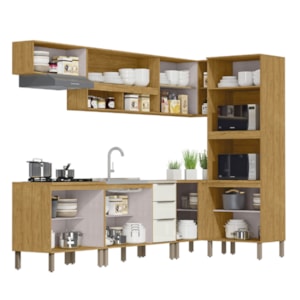 Cozinha Modulada 7 Pecas 297 cm MDP Vera Marrocos Off White MXM