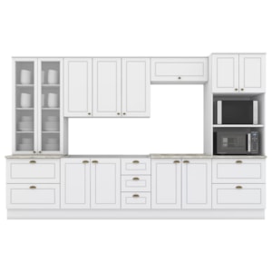 Cozinha Modulada 7 Pecas 343 cm CE172 Americana Branco Calcare Henn