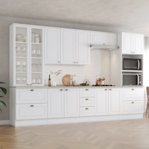 Cozinha Modulada 7 Pecas 343 cm CE172 Americana Branco Calcare Henn