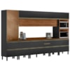 Cozinha Modulada 8 Pecas 370 cm MDF DP3701 Nogueira Carbono Prime Demartez