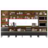 Cozinha Modulada 8 Pecas 370 cm MDF DP3701 Nogueira Carbono Prime Demartez