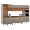 Cozinha Modulada 8 Pecas 370 cm MDF DP3701 Nogueira Nude Prime Demartez