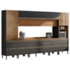 Cozinha Modulada 8 Pecas 370 cm MDF DP3702 Nogueira Carbono Prime Demartez