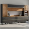 Cozinha Modulada 8 Pecas 370 cm MDF DP3702 Nogueira Carbono Prime Demartez