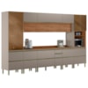 Cozinha Modulada 8 Pecas 370 cm MDF DP3702 Nogueira Nude Prime Demartez