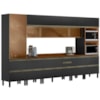 Cozinha Modulada 8 Pecas 370 cm Vidro DP3701 Nogueira Carbono Prime Demartez
